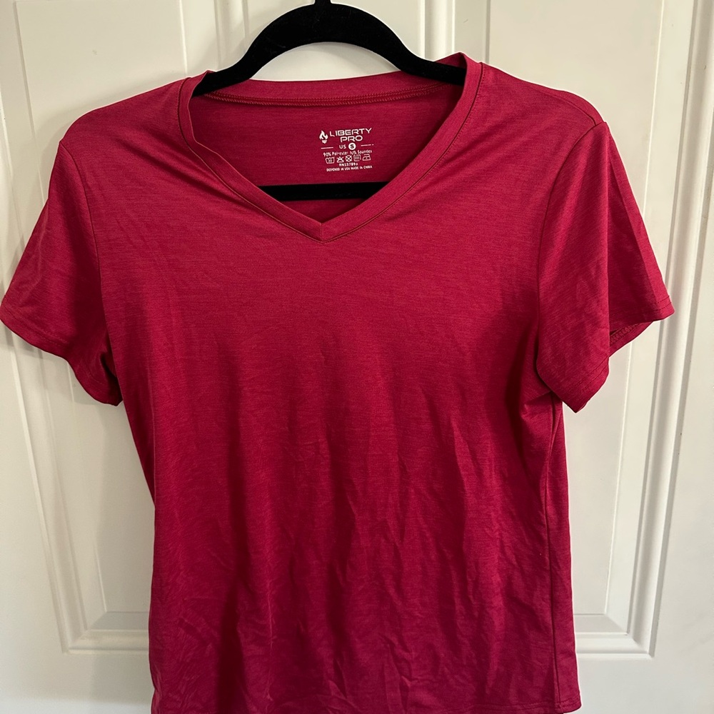 liberty raspberry color workout top